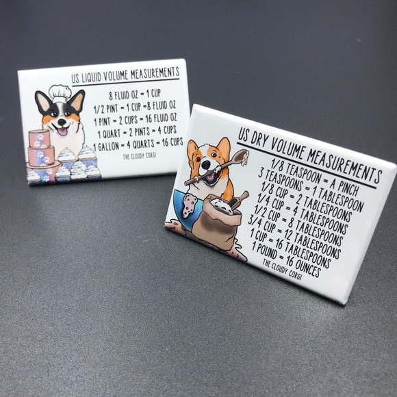 Welsh Corgi Dog Kitchen Measuring Chart Magnet Set - Picture 6 of 7